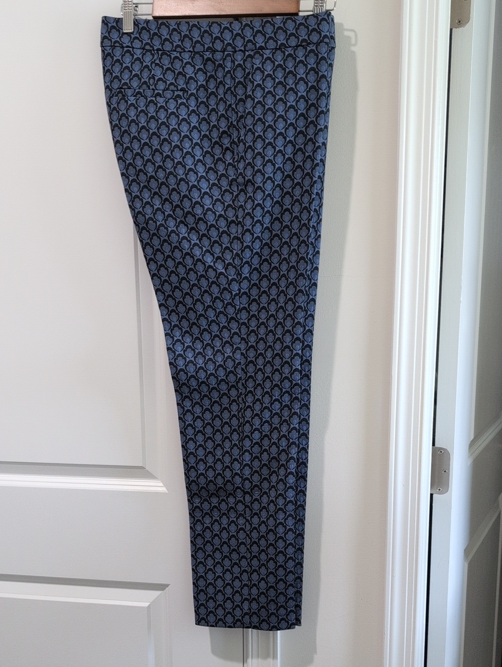 Ann Taylor Tall Women's Blue And Black Patterned Dress Pants